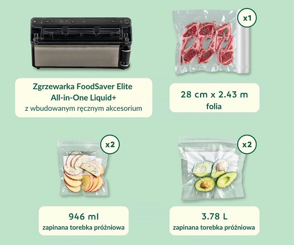 Kompaktowa zgrzewarka próżniowa FoodSaver VS5910X